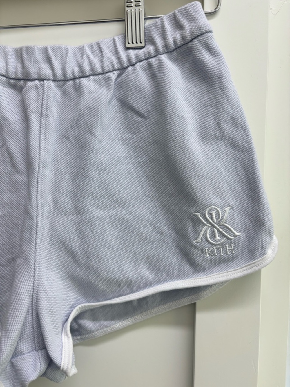 Kith Varsity Shorts Light Blue White XS Cotton Embroidered Logo - Picture 6 of 10